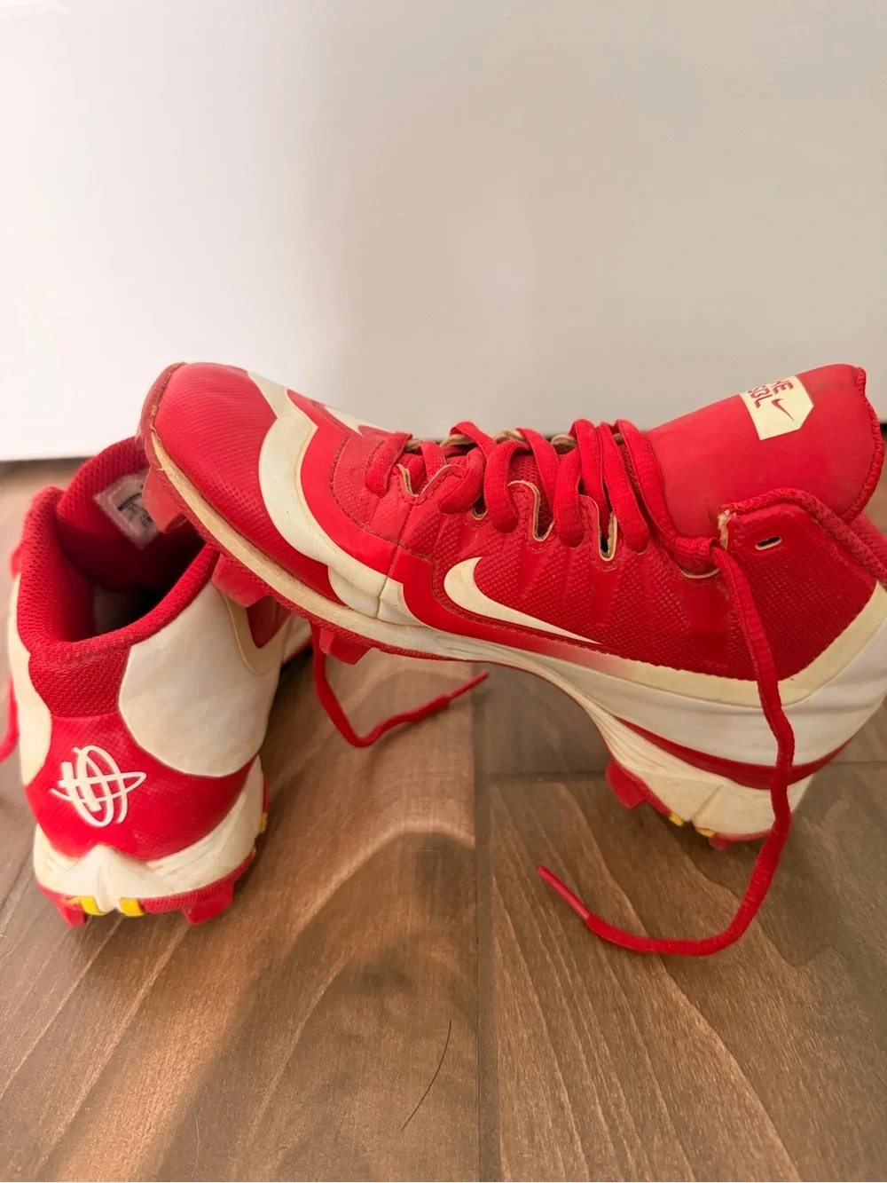 Nike Kids Red and White baseball cleats